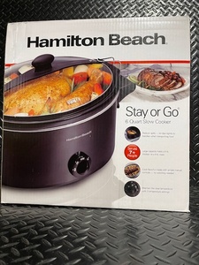 lot 307 image: Hamilton Beach Stay or Go 6 Quart Slow Cooker in Box