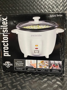 lot 310 image: Proctor Silex 10 Cup Rice Cooker and Steamer Model 37533G in Box