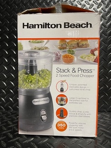 lot 311 image: Hamilton Beach Stack & Press 2-Speed Food Chopper - 350 Watt