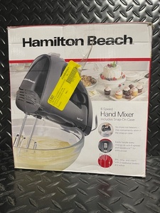 lot 329 image: Hamilton Beach 6 Speed Hand Mixer with Snap-On Case