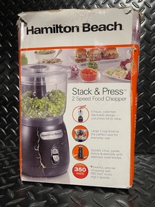 lot 335 image: Hamilton Beach Stack & Press 2-Speed Food Chopper 350W