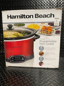 lot 367 image: Hamilton Beach 7 Quart Programmable Slow Cooker Red