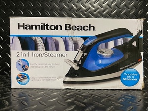 lot 379 image: Hamilton Beach 2-in-1 Iron and Garment Steamer, Model 14525F.