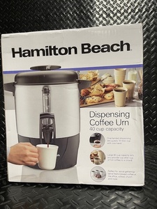 lot 382 image: Hamilton Beach Dispensing Coffee Urn 40 Cup Capacity