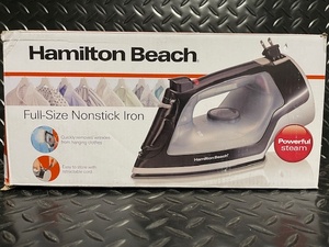lot 385 image: Hamilton Beach Full-Size Nonstick Steam Iron in Box