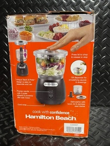 lot 387 image: Hamilton Beach Stack & Press 3-Cup Food Chopper with 350W Motor