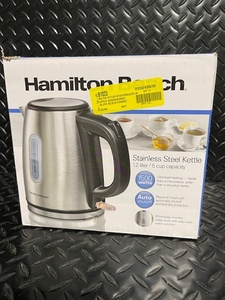 lot 400 image: Hamilton Beach Stainless Steel Electric Kettle 1.2 Liter 1500 Watts