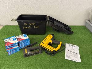 lot 74 image: DeWalt Staple Multi-Tacker & Stapler with Lots of Arrow T50 Staples