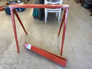 lot 162 image: Metal Adjustable Height Sawhorses