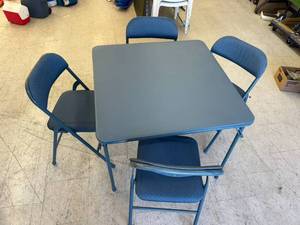 lot 164 image: Card Table & 4 Padded Chairs