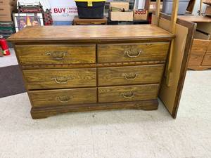 lot 183 image: 6 Drawer Dresser with Mirror 18 x 50 x 32 Tall