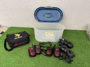 lot 228 image: Motorola Talkabout Two-Way Radios & Budweiser Vikings Small Cooler
