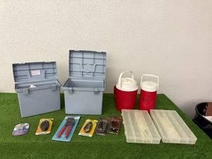 lot 280 image: Coaxial Connectors & Tools, Organizers, Water Jugs