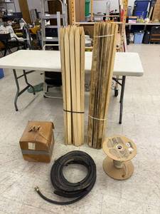 lot 295 image: Hose, Rope, Twine, Wood Stakes & Lathe