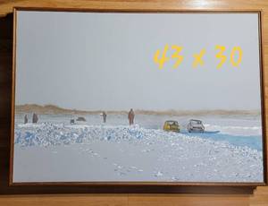 lot 32 image: Original Acrylic Painting on Board by M. Ahrens  Ice Road Racing