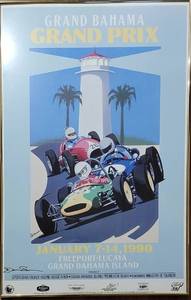 lot 35 image: 1989 Grand Bahama Grand Prix Signed Framed Poster