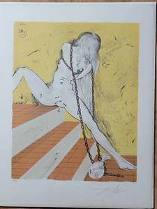 lot 4 image: Salvador Dal Original Art Print Brave Cecile Limited Edition Hand-Signed 50160