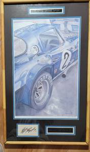 lot 36 image: AJ Foyt Autograph with Corvette Grand Sport by Steve Foster