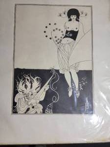 lot 16 image: The Stomach Dance Illustration by English Artist Aubrey Beardsley 1893