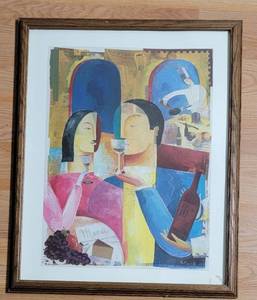 lot 382 image: Italian Wine Tasting Collage Print by A. Powell
