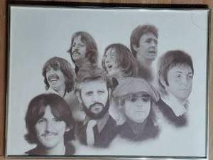 lot 126 image: Vintage 1970s The Beatles Print by Chaplan