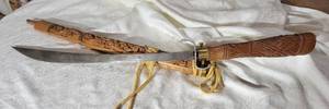lot 312 image: Fruitwood Carved Sheath Saber