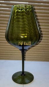lot 366 image: MCM Avocado Tall Stem Goblet Vase