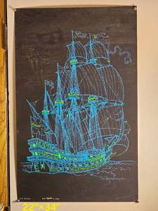 lot 167 image: 1970 Insanity Inc. Ship of Peace Blacklight Poster  2436
