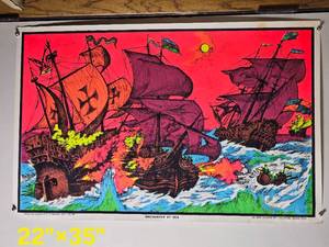 lot 171 image: Vintage Encounter at Sea Blacklight Poster  2235