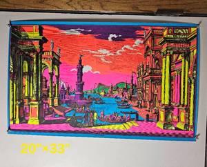 lot 173 image: 1970 Funky Features The Harbor Blacklight Poster  2033