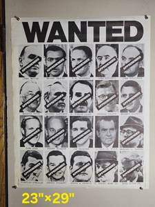 lot 174 image: 1973 WANTED  Watergate Figures Apprehended Poster  2329