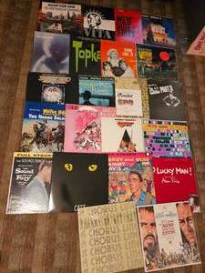 lot 286 image: Vintage Soundtrack & Showtune Vinyl Record Collection  Cats, West Side Story, Peter Gunn, Camelot