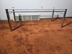 lot 26A image: Modern Chrome & Glass Minimalist Coffee Table