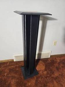 lot 428A image: Black Modern Pedestal Stand  Square Top Display Column