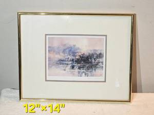 lot 433B image: Brent Heighton Loons in the Mist  Signed Limited Edition Framed Art Print