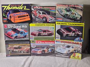 lot 331 image: NASCAR Stock Car Model Kit Lot  9 Kits (Monogram, Revell, AMT, MPC)