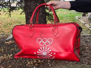 lot 455 image: 1972 Munich Olympics Red Duffel Bag