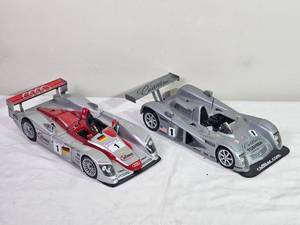 lot 76B image: Cadillac Northstar LMP & Audi R8 LMP Die-Cast Race Car Pair  118 Hot Wheels  Mattel  Le Mans Prototype Models
