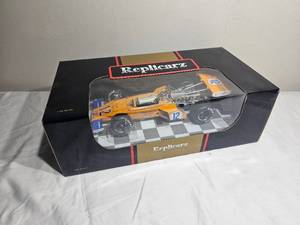 lot 77G image: Replicarz 118 Scale 1972 Indianapolis 500 McLaren M16B  Peter Revson #12  Limited Edition (500 pcs)
