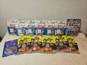 lot 201F image: Large IndyCar & Indy 500 Die-Cast Collection  Racing Champions, Matchbox, Premier Edition  Blister-Pack Lot