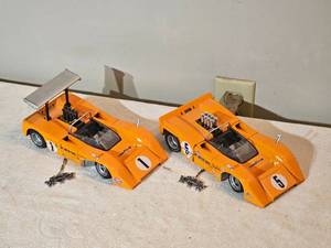 lot 69A image: Group of 2  118 GMP McLaren M8AM8B Can-Am Race Cars  Denny Hulme & Bruce McLaren