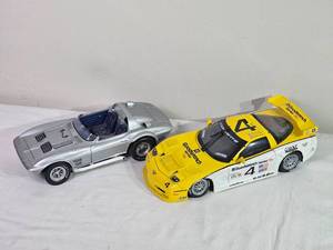 lot 104B image: 118 Corvette Diecast Pair  Exoto Corvette Grand Sport #10 & GMP Goodwrench C5-R #4 (Group of 2)