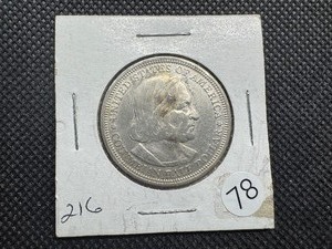lot 78 image: 1892 Columbian Commem. Silver Half Dollar