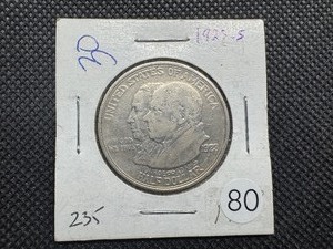 lot 80 image: 1923-S Monroe Commem. Silver Half Dollar