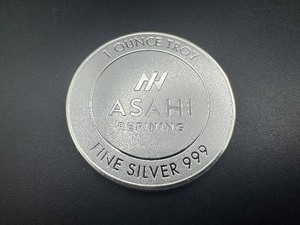 lot 59 image: BU One Ounce .999 Silver Asahi Refining Round