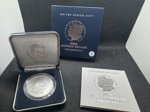 lot 9 image: 2024-P Privy Uncirculated Morgan Silver Dollar in Original Mint Box with COA