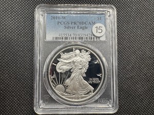 lot 15 image: 2010-W 1 Oz. Silver American Eagle PCGS MS70 - Perfect Grade