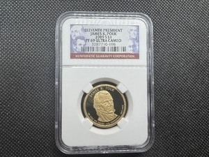 lot 95 image: 11th President James K Polk 2009 S $1 NGC PF69 Ultra Cameo