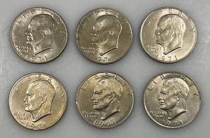 lot 1 image: 1971 D Eisenhower One Dollar Coins