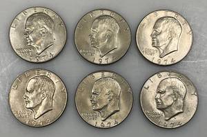 lot 6 image: 1974 D Eisenhower One Dollar Coins